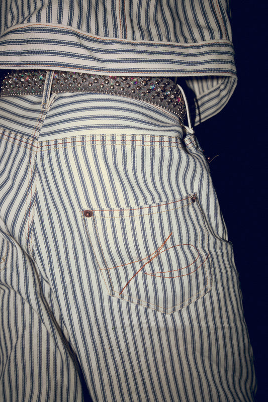 Pinstripe Jeans